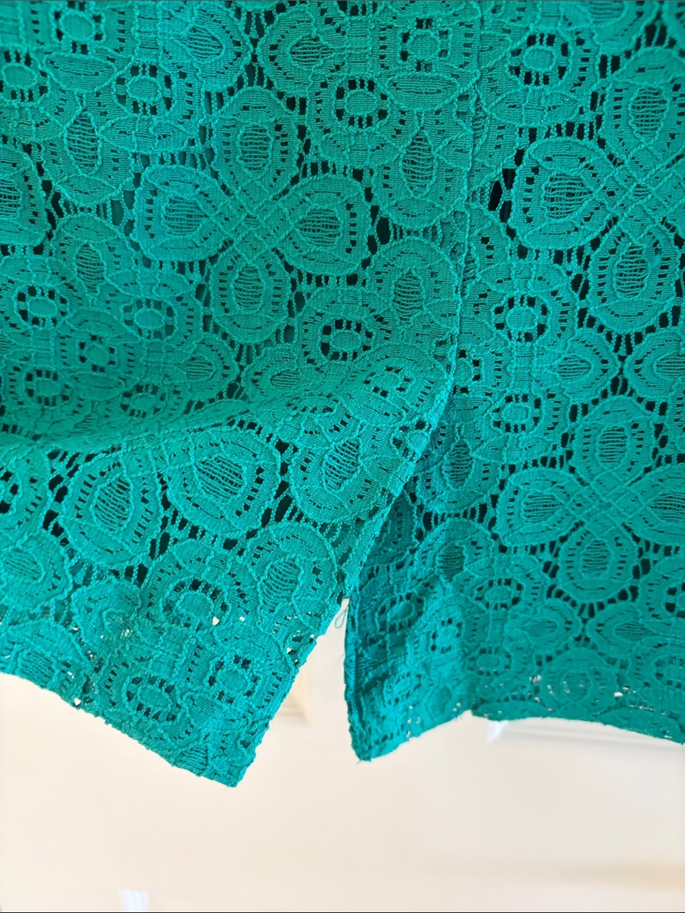 Express Teal Lace Pencil Skirt - Picture 4 of 6
